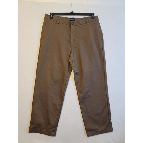 Izod Brown Cotton Chino‎ Pants Flat Front Men's 38x30 - Picture 1 of 7